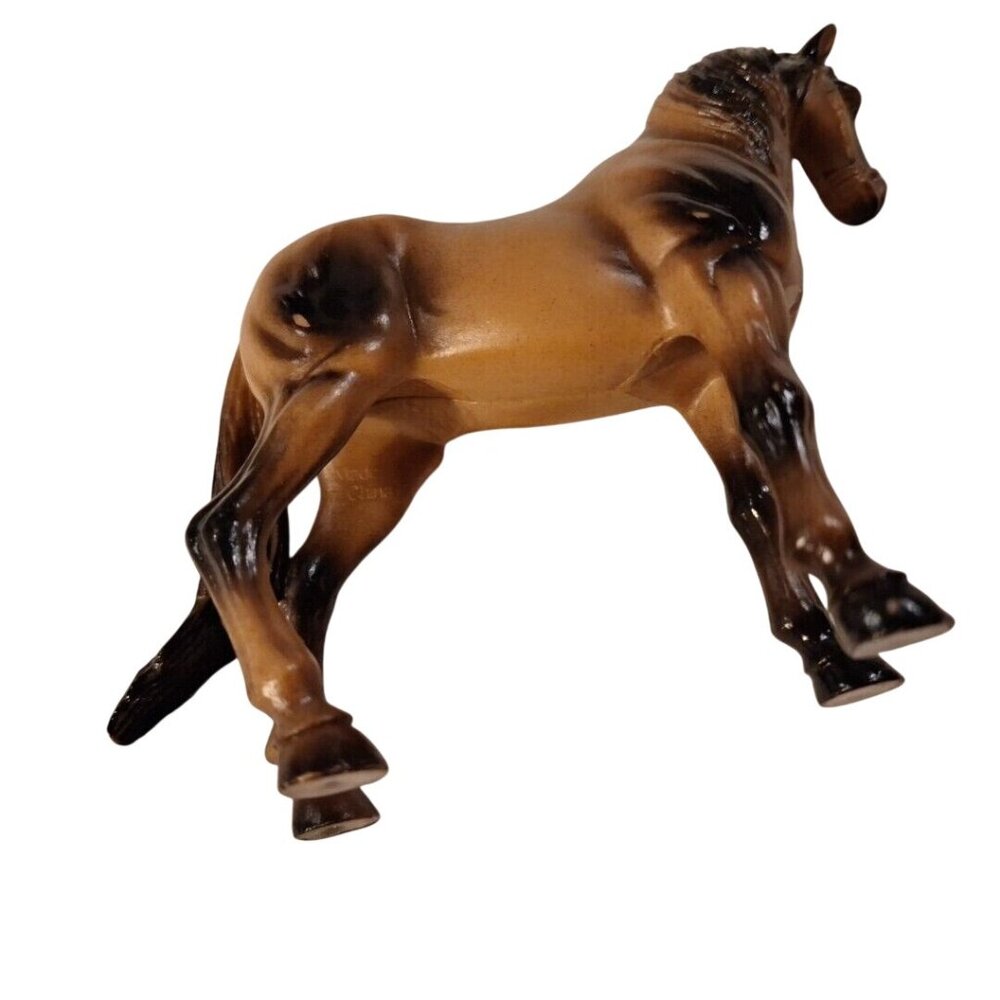 New Ray Hollow Bay Plastic Horse Figure Brown Black Vintage - Picture 5 of 9